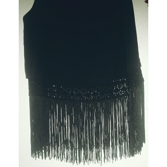Jessica Simpson Black Fringed Crop Tank - Picture 3 of 7